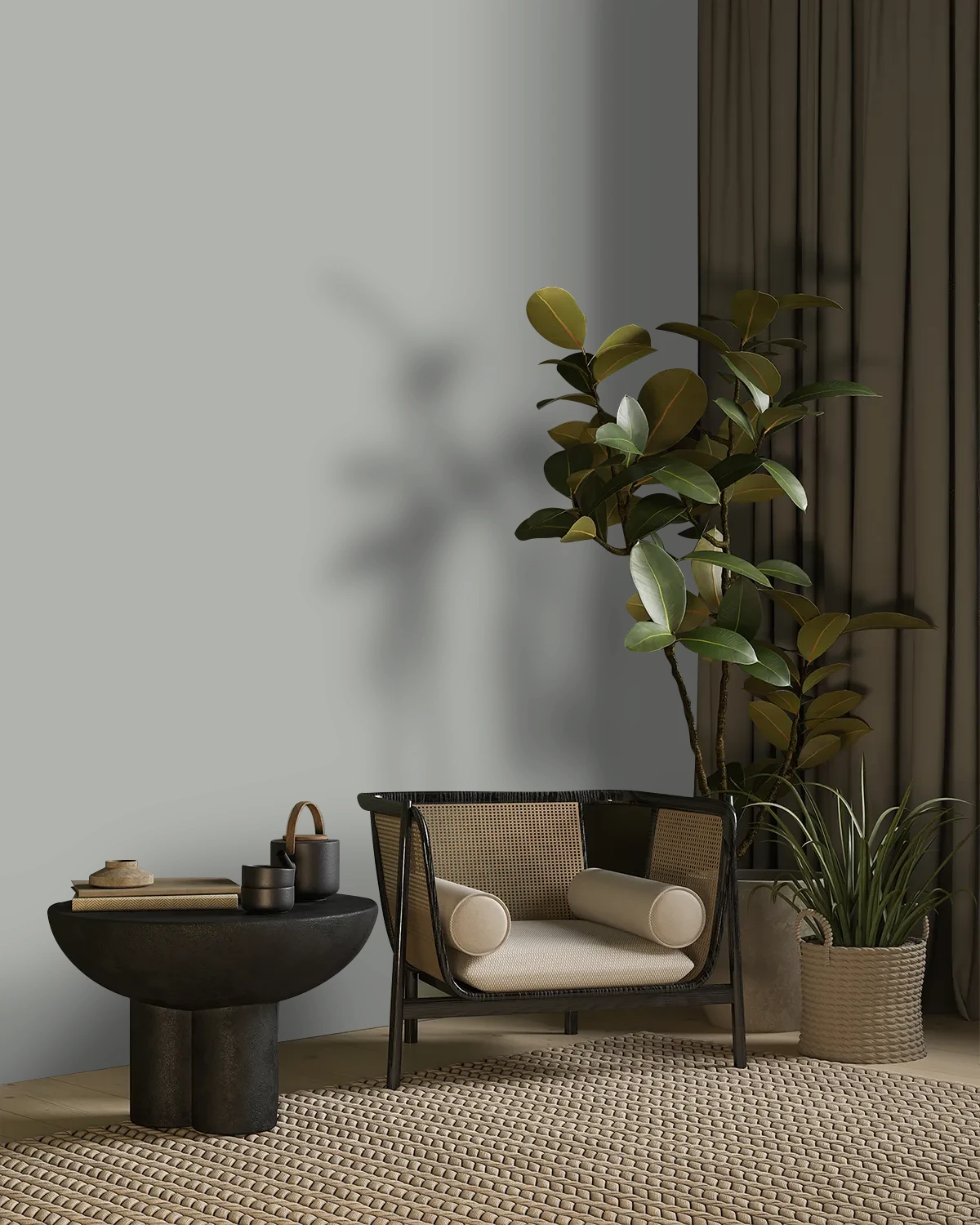 Nippon Paint's FOLKSTONE color on a beautifully decorated wall.