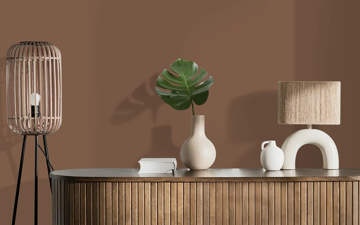 Nippon Paint's FORTUNE COOKIE color on different wall surfaces.