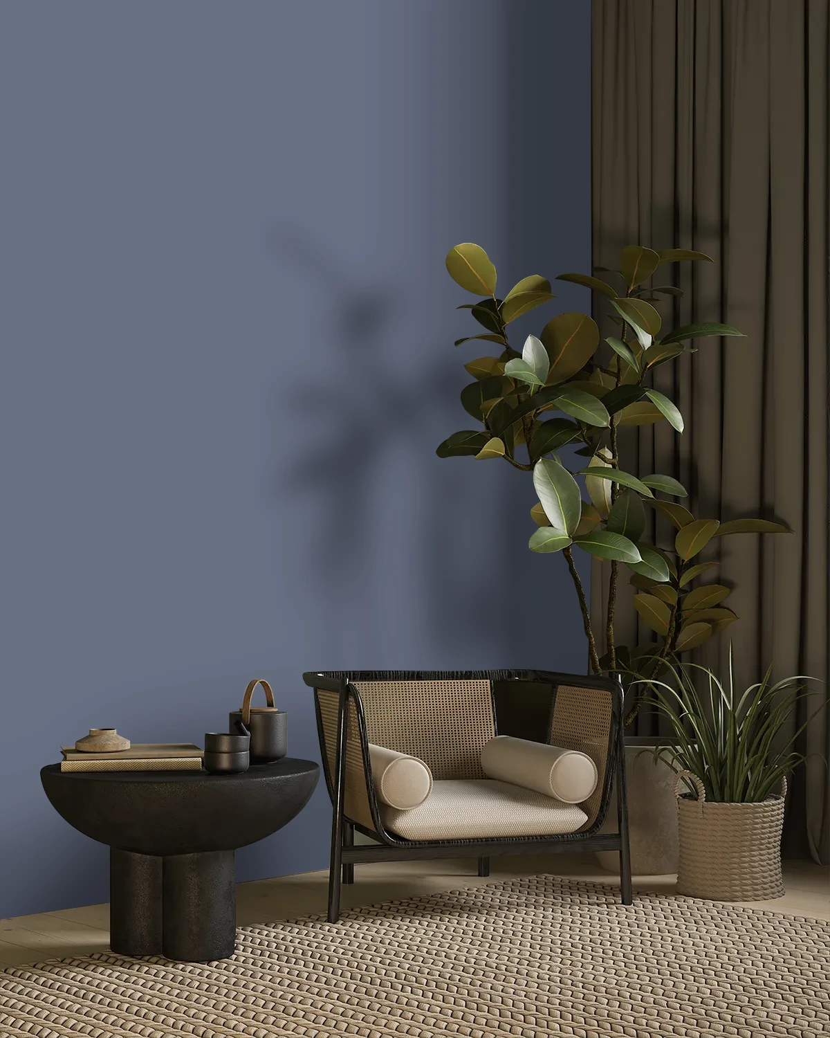 Nippon Paint's FOUNTAIN BLUE color on a beautifully decorated wall.