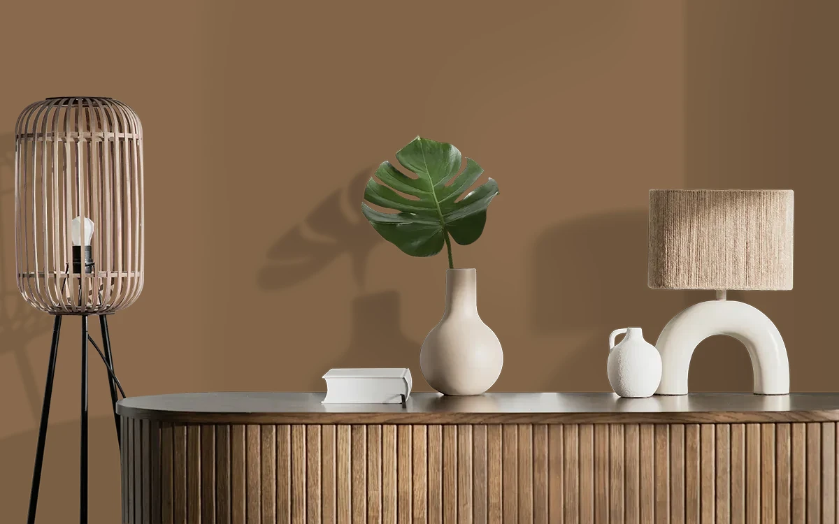 Nippon Paint's FRIAR TUCK color on different wall surfaces.