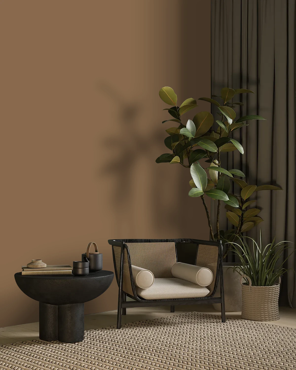 Nippon Paint's FRIAR TUCK color on a beautifully decorated wall.