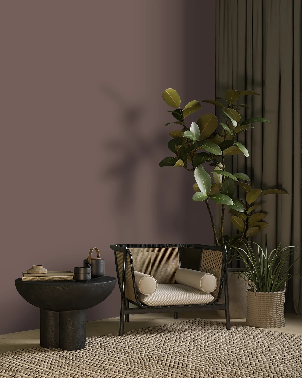 Nippon Paint's GARDEN EARTH color on a beautifully decorated wall.
