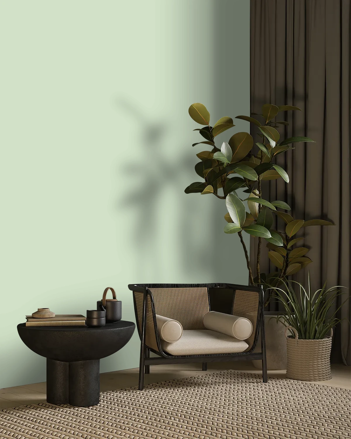 Nippon Paint's GARDEN WALK color on a beautifully decorated wall.