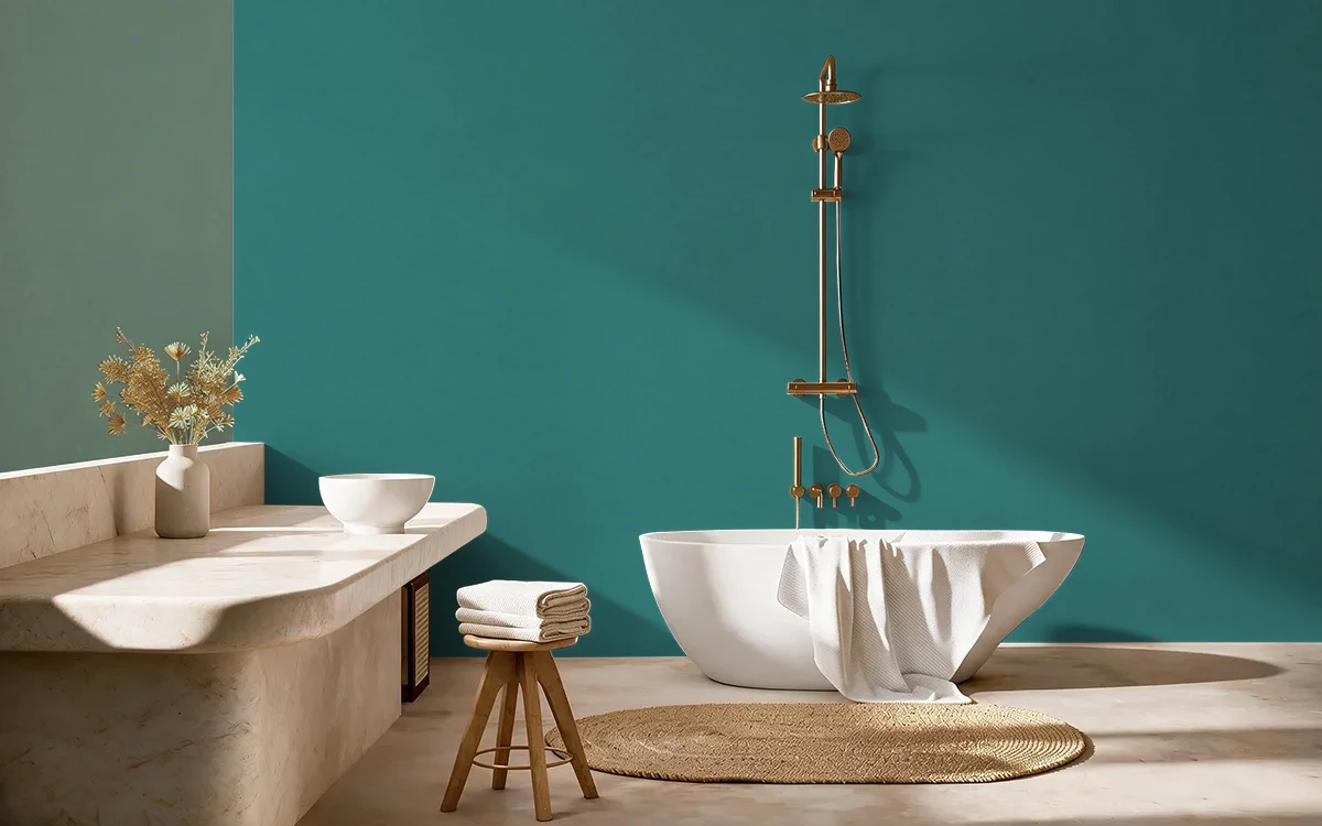 Nippon Paint's GARDENS OF LONDON color on different wall surfaces.