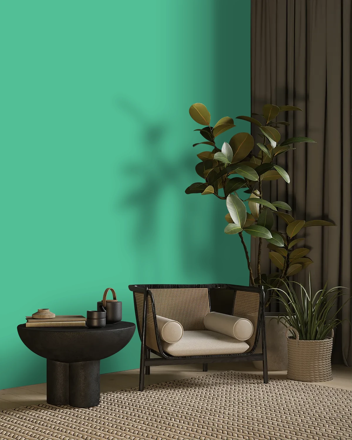 Nippon Paint's GAZING FIELDS color on a beautifully decorated wall.