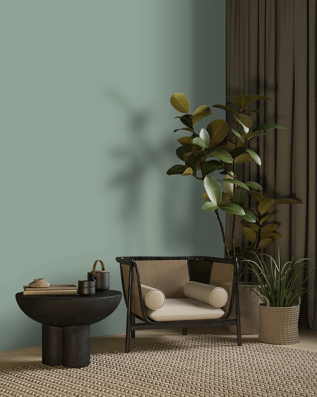 Nippon Paint's GEORGIA FIELDS color on a beautifully decorated wall.