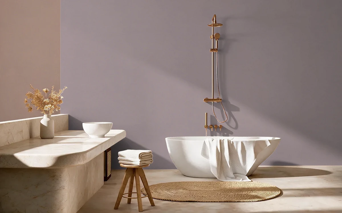 Nippon Paint's GEORGINA color on different wall surfaces.