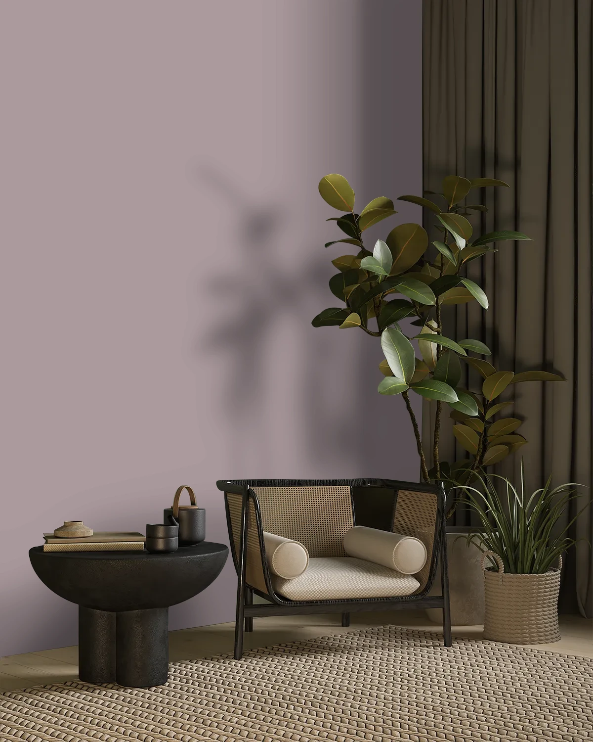 Nippon Paint's GEORGINA color on a beautifully decorated wall.