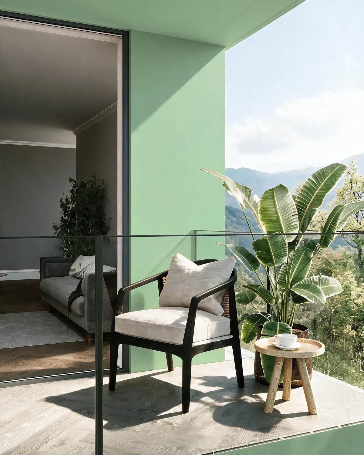 Nippon Paint's GETAWAY color on a beautifully decorated wall.