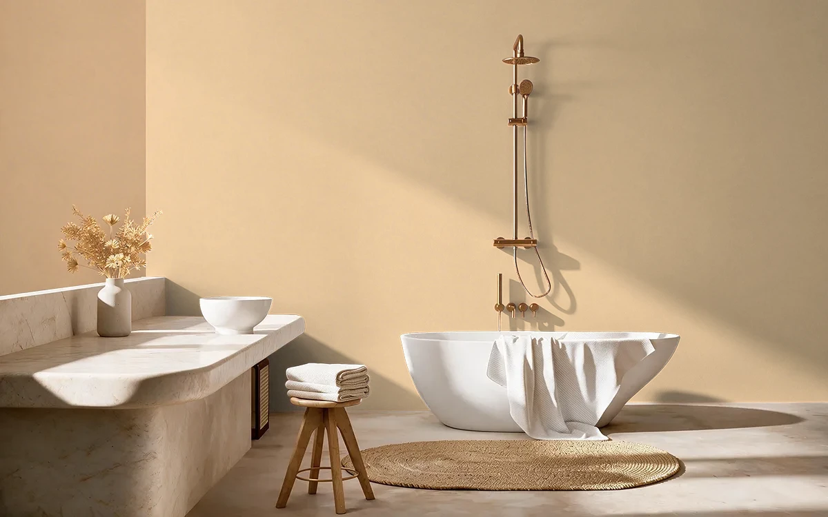 Nippon Paint's GINGER CANDY color on different wall surfaces.