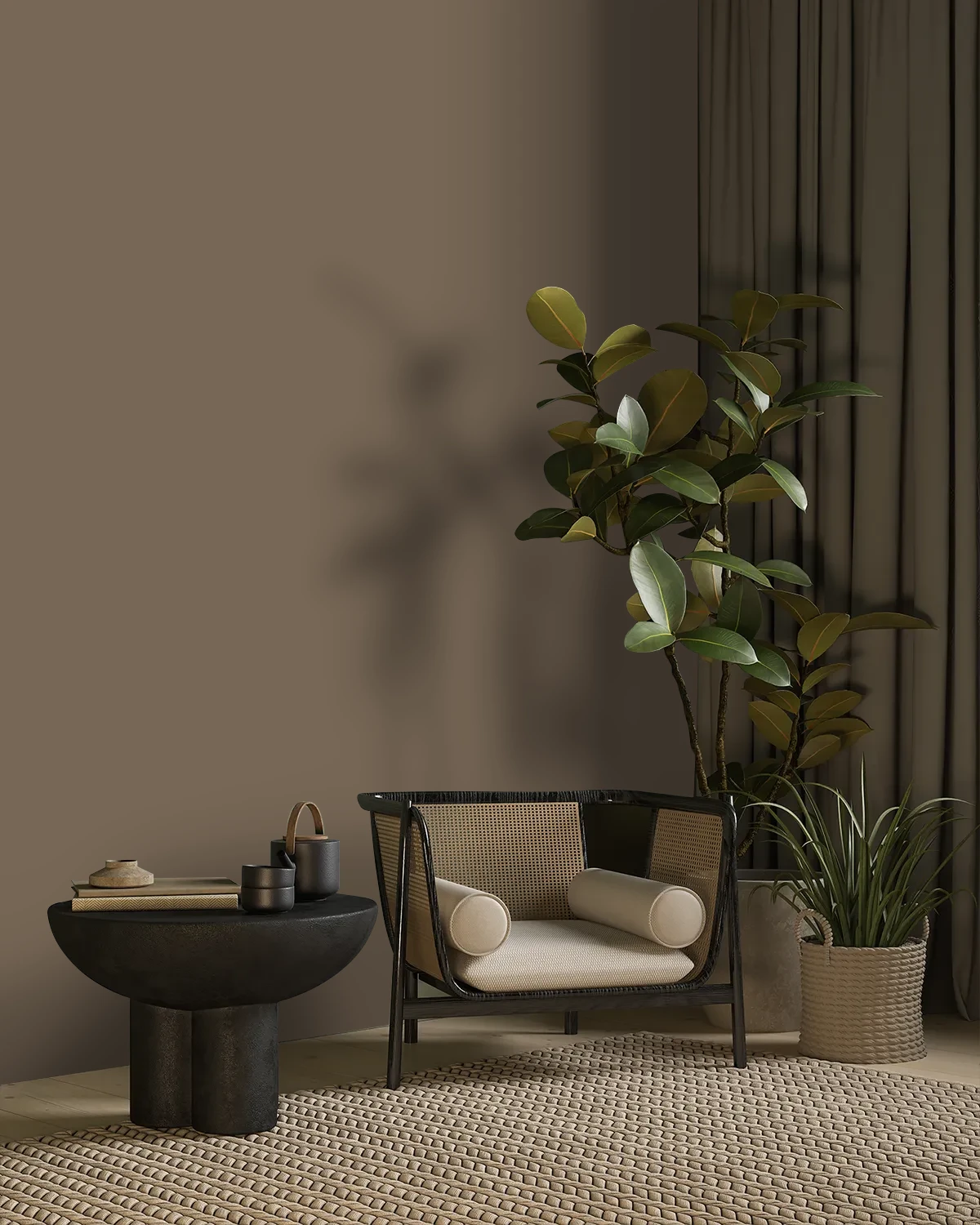 Nippon Paint's GINGER SOIL color on a beautifully decorated wall.