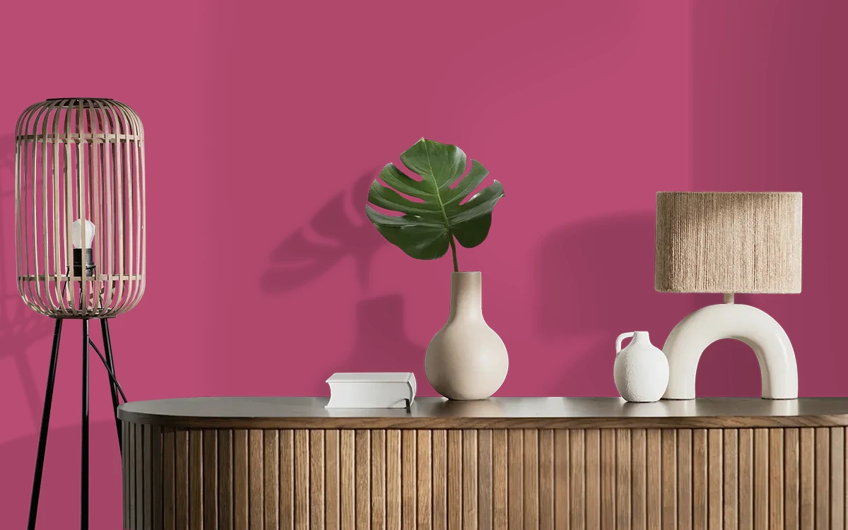 Nippon Paint's GIRLS' NIGHT OUT color on different wall surfaces.