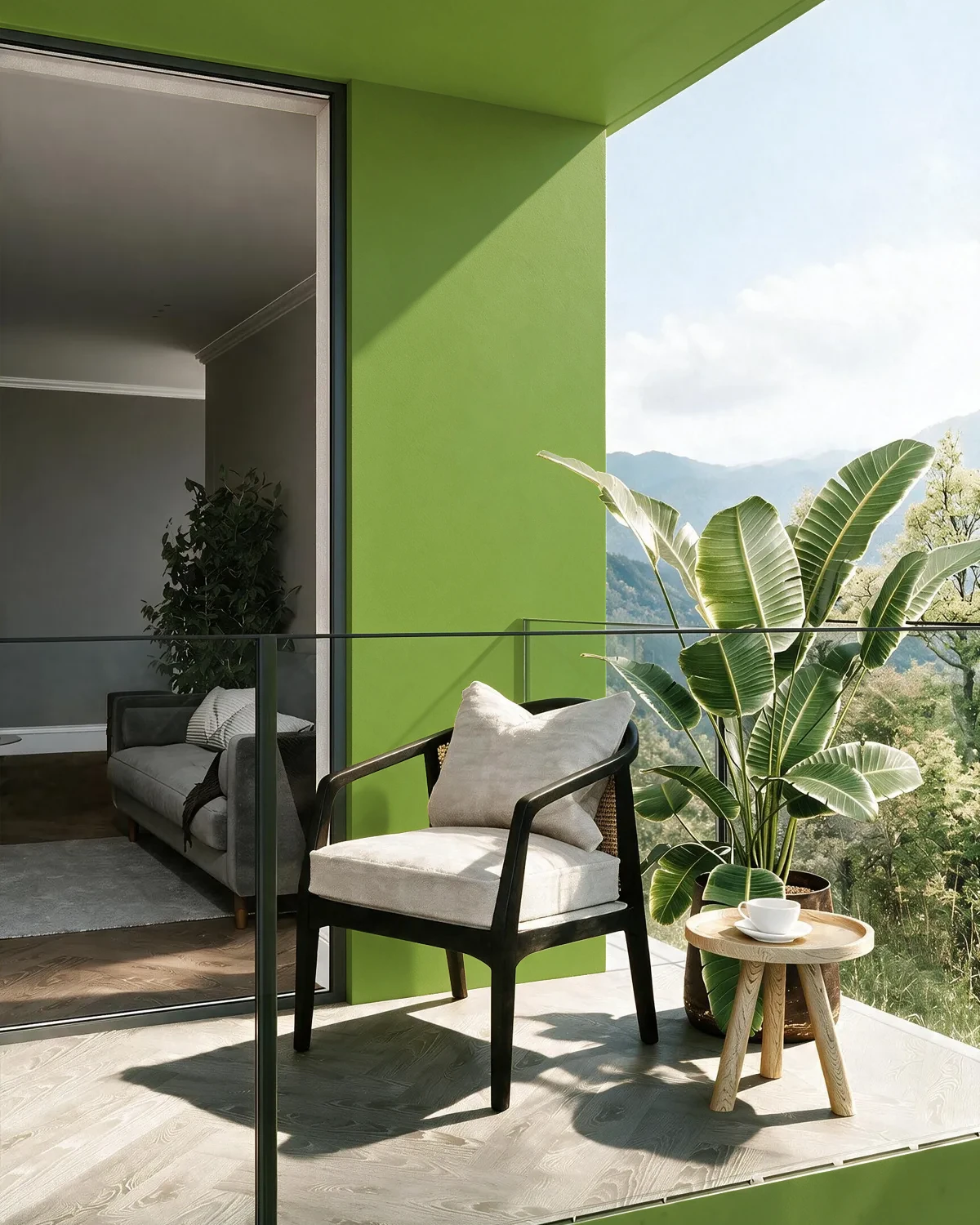 Nippon Paint's GISETTE GREEN color on a beautifully decorated wall.