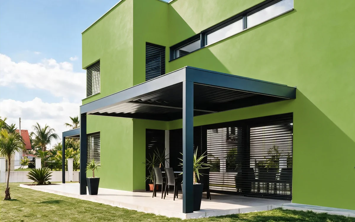 Nippon Paint's GISETTE GREEN color on different wall surfaces.