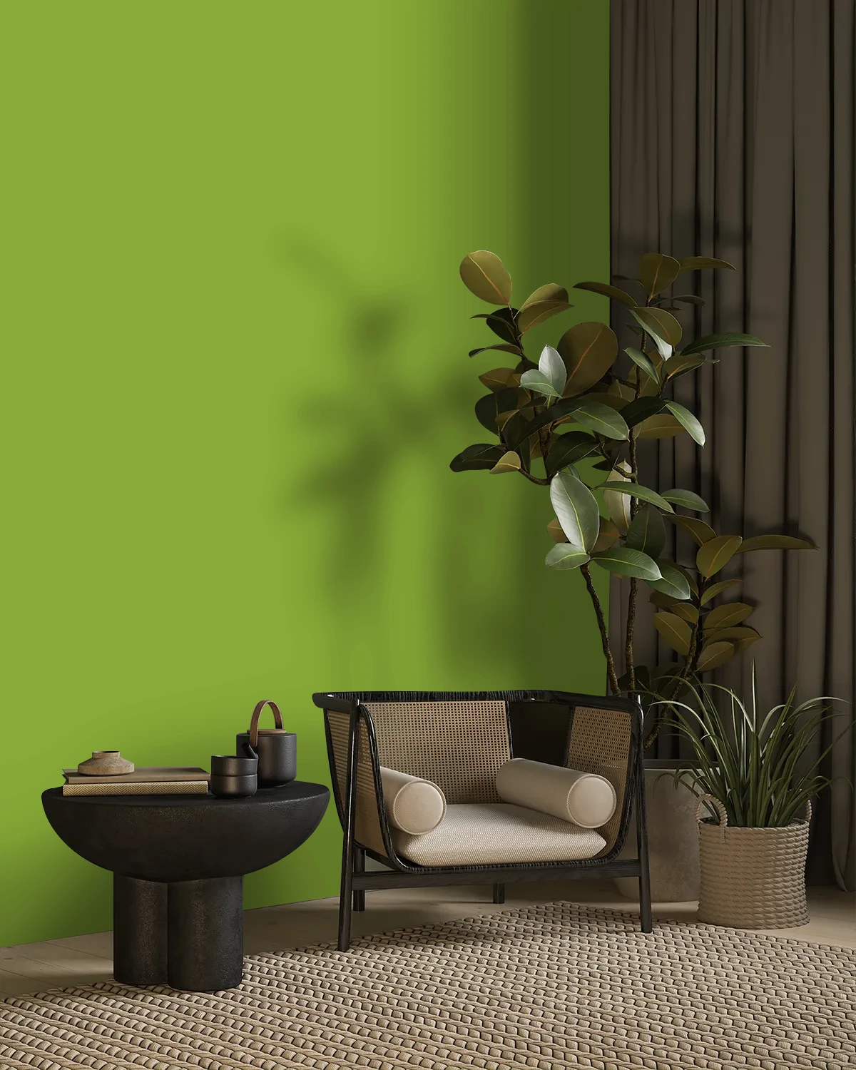 Nippon Paint's GISETTE GREEN color on a beautifully decorated wall.