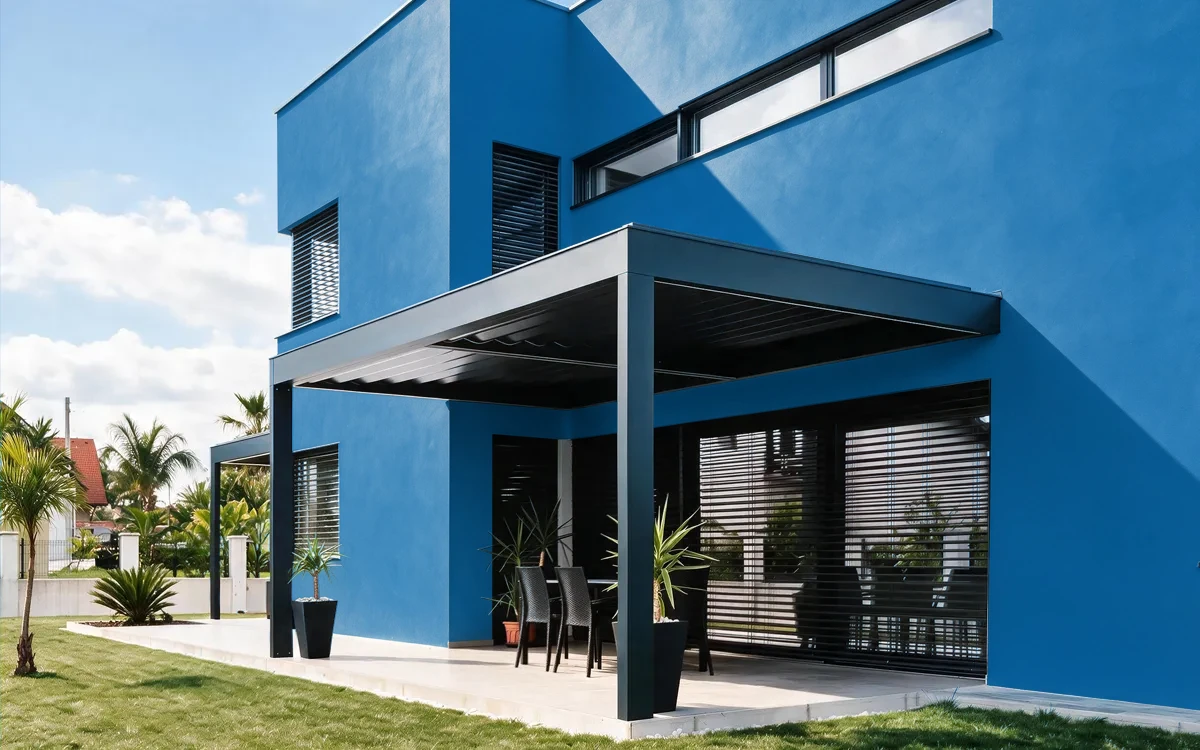 Nippon Paint's GLACIER BLUE color on different wall surfaces.