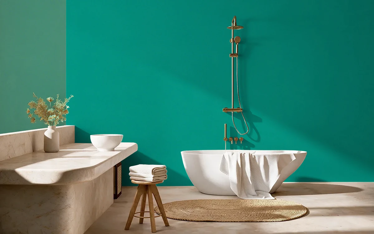 Nippon Paint's GLASS GLOBET color on different wall surfaces.