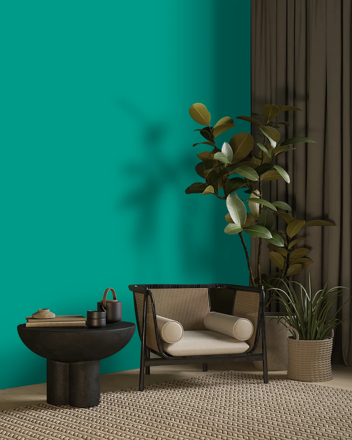 Nippon Paint's GLASS GLOBET color on a beautifully decorated wall.