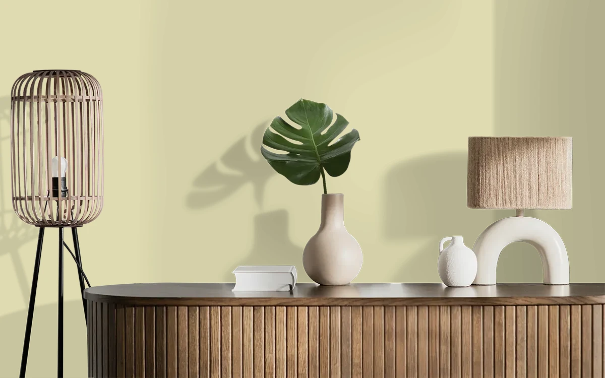 Nippon Paint's GLINTED WHITE color on different wall surfaces.