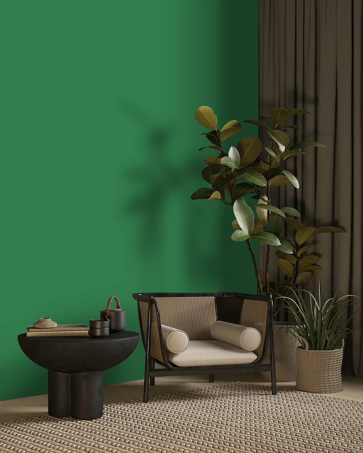 Nippon Paint's GOING GREEN color on a beautifully decorated wall.
