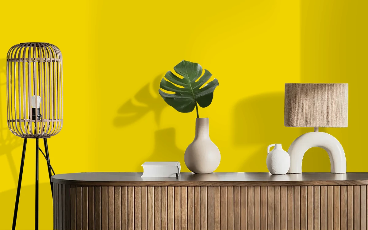 Nippon Paint's GOLDEN AURA color on different wall surfaces.