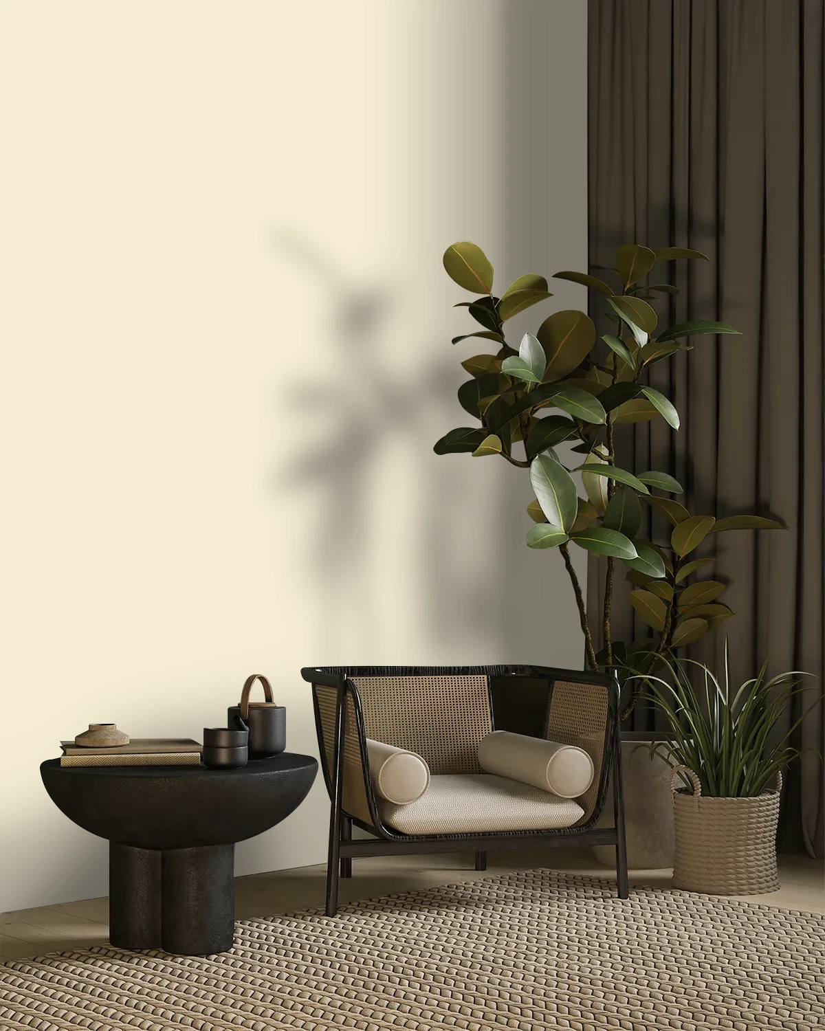 Nippon Paint's GOSSAMER WHITE color on a beautifully decorated wall.