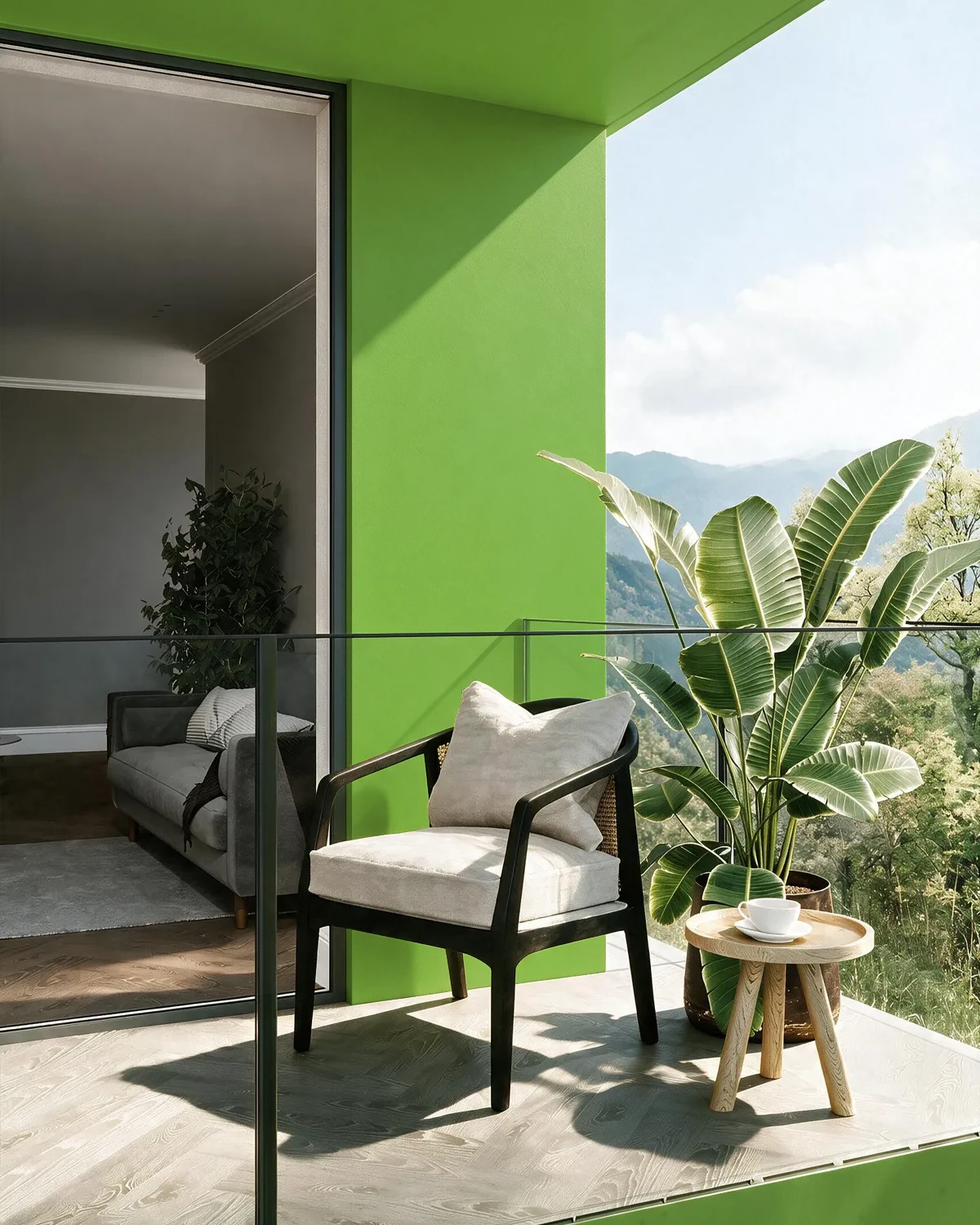 Nippon Paint's GRAFITTI GREEN color on a beautifully decorated wall.