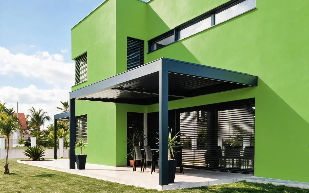 Nippon Paint's GRAFITTI GREEN color on different wall surfaces.