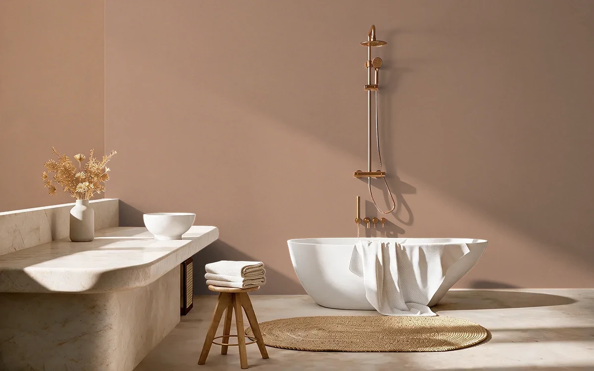 Nippon Paint's GRANOLA color on different wall surfaces.