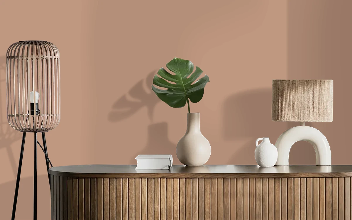 Nippon Paint's GRANOLA color on different wall surfaces.