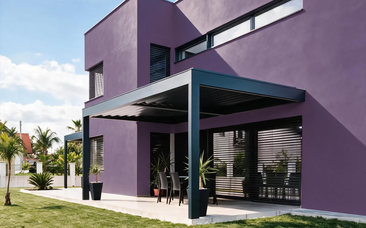 Nippon Paint's GRAPE FREEZE color on different wall surfaces.