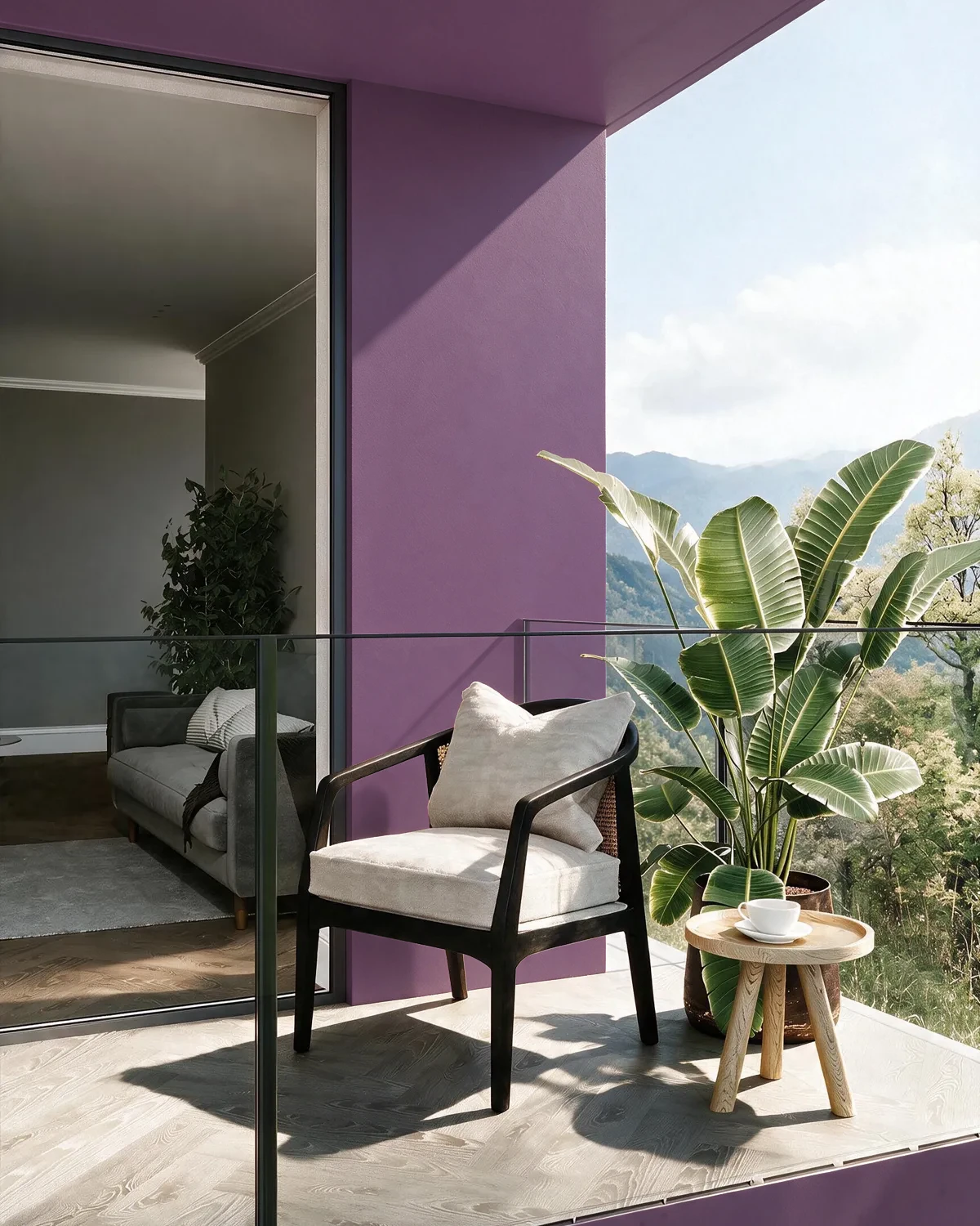Nippon Paint's GRAPE POPSICLE color on a beautifully decorated wall.