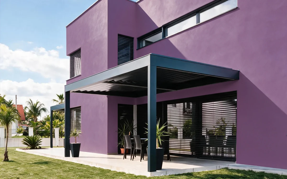 Nippon Paint's GRAPE POPSICLE color on different wall surfaces.
