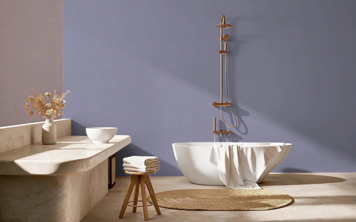 Nippon Paint's GRAPE ZEST color on different wall surfaces.