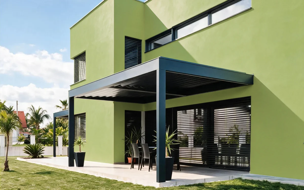 Nippon Paint's GRASSY LAWN color on different wall surfaces.