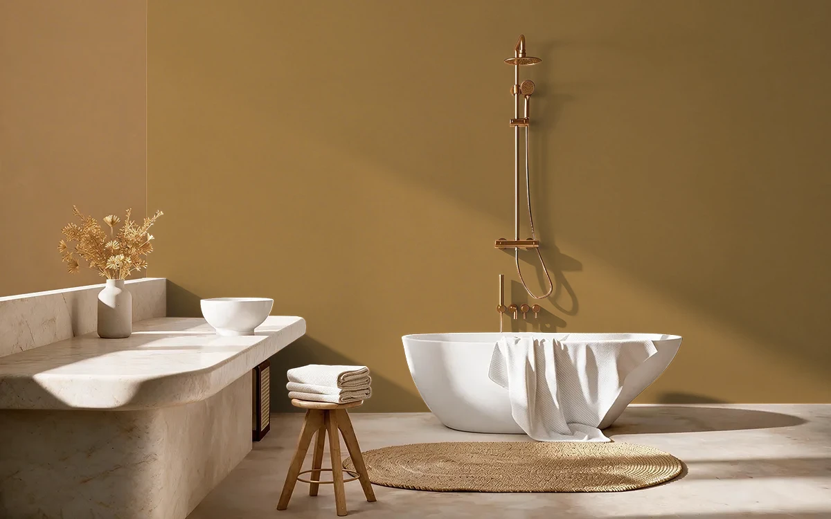 Nippon Paint's GRATED PULP color on different wall surfaces.