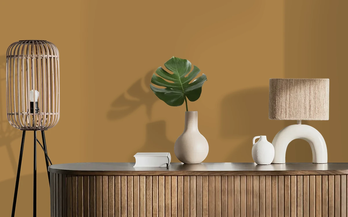 Nippon Paint's GRATED PULP color on different wall surfaces.