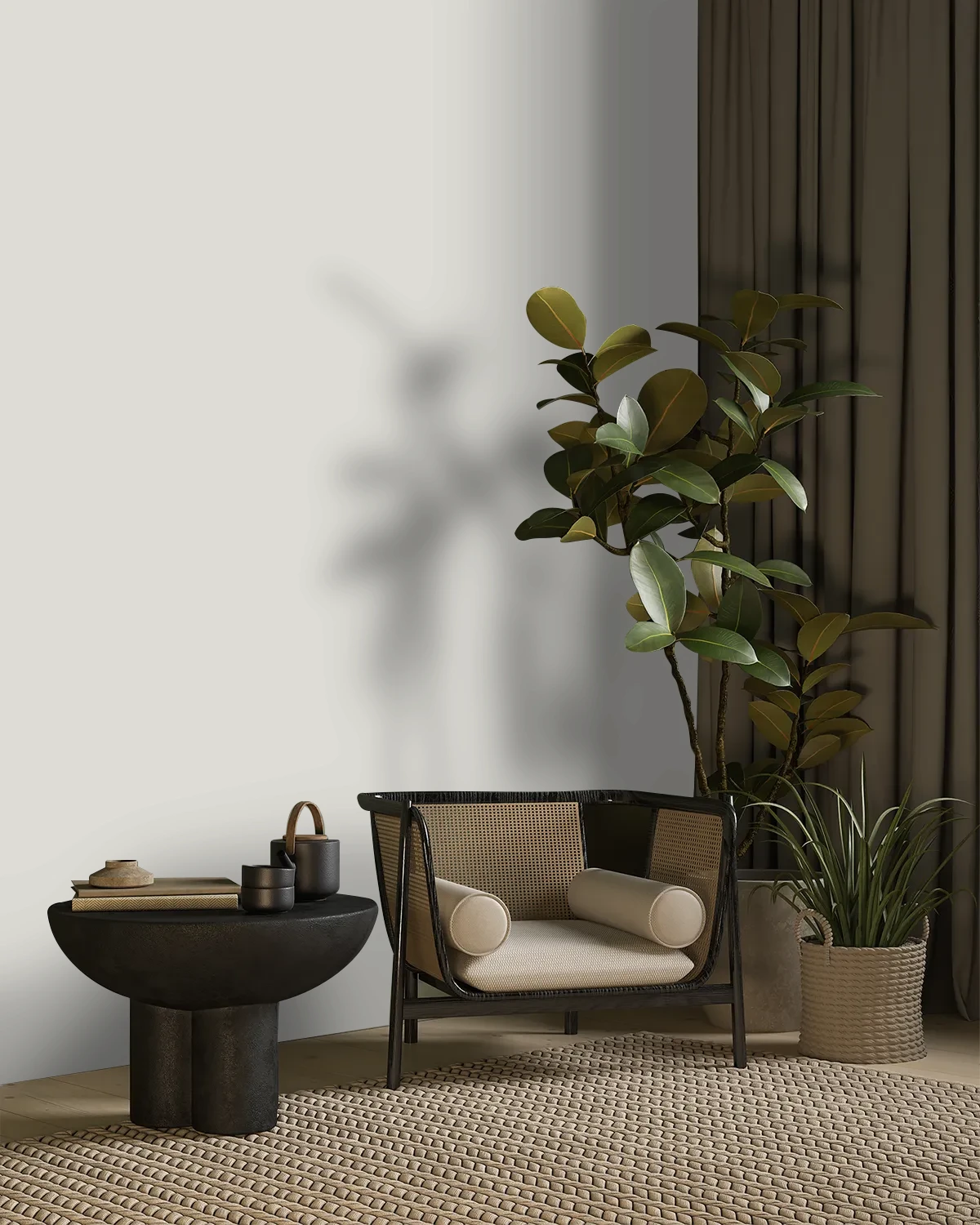 Nippon Paint's GRAY DEW color on a beautifully decorated wall.