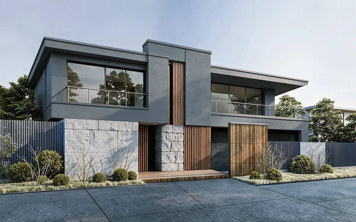 Nippon Paint's GRAY HOOD color on different wall surfaces.