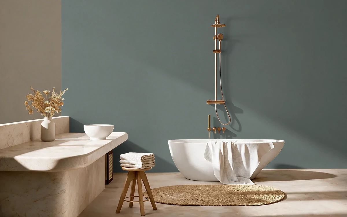 Nippon Paint's GRAY TWISTER color on different wall surfaces.