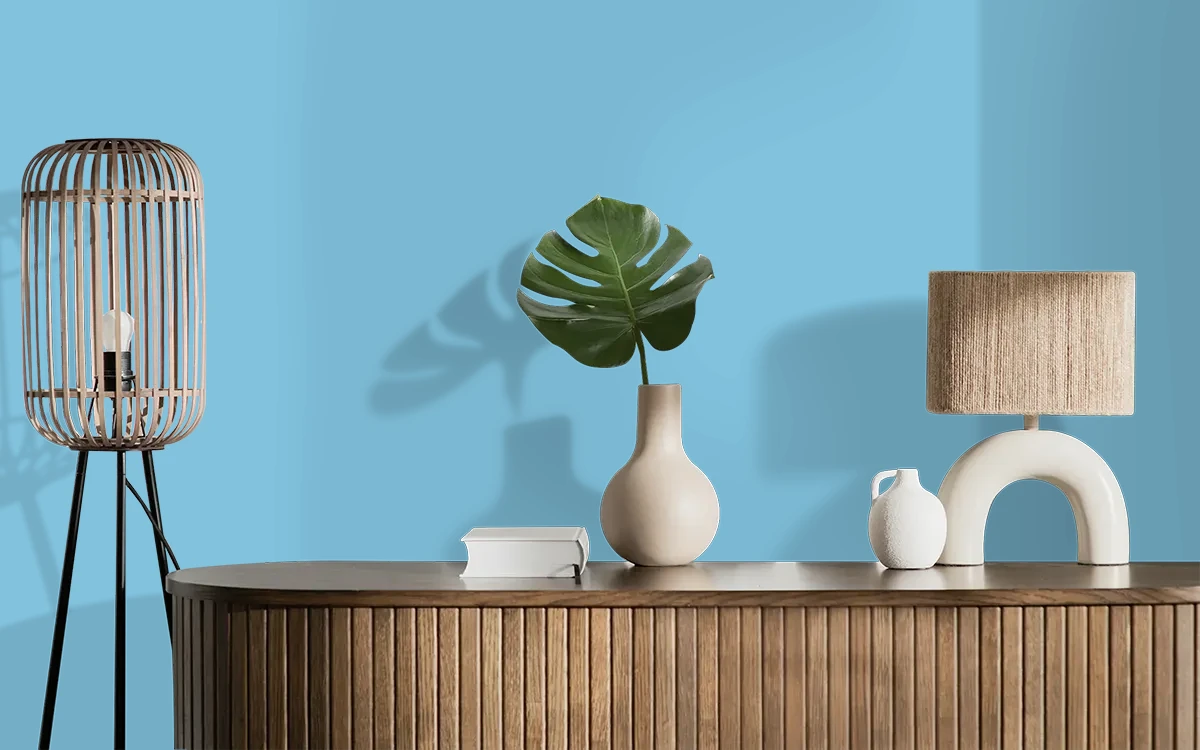 Nippon Paint's GREAT OUTDOORS color on different wall surfaces.