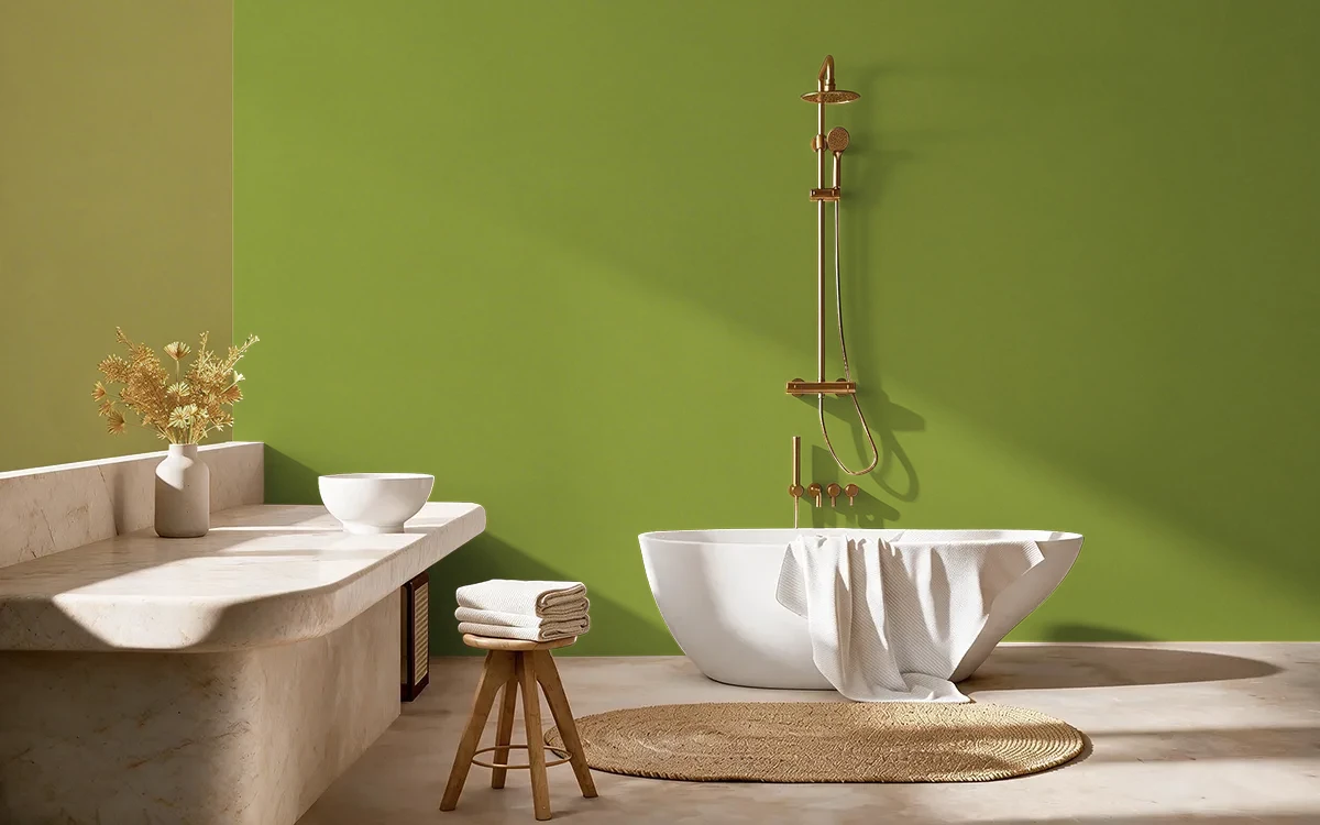 Nippon Paint's GREAT SENTOSA color on different wall surfaces.