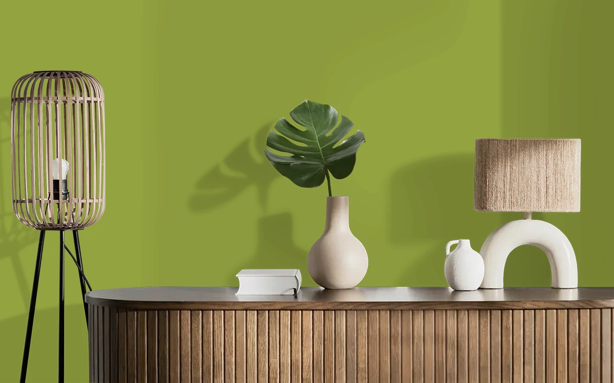 Nippon Paint's GREAT SENTOSA color on different wall surfaces.