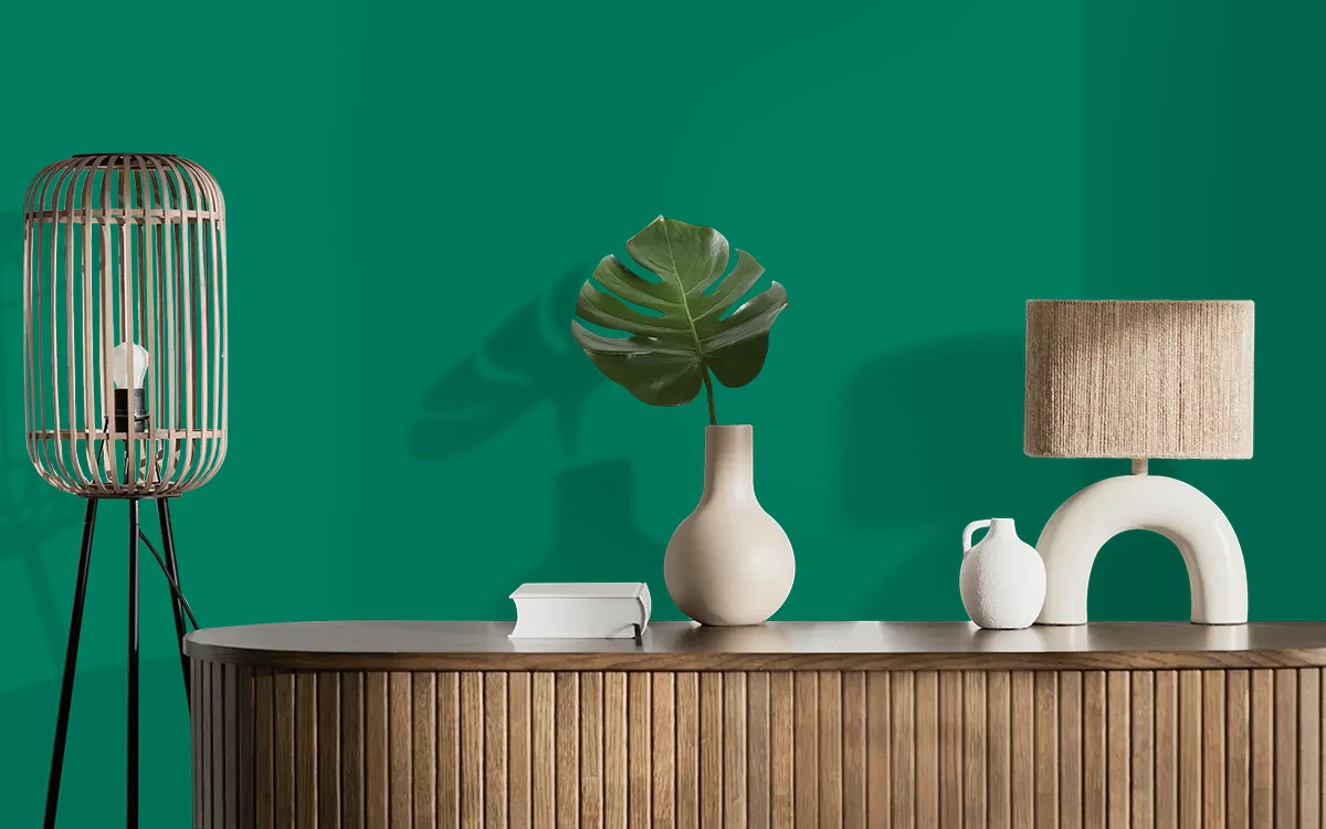 Nippon Paint's GREEK LEGEND color on different wall surfaces.