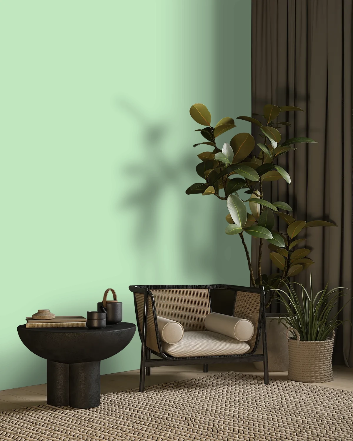 Nippon Paint's GREEK MYTH color on a beautifully decorated wall.
