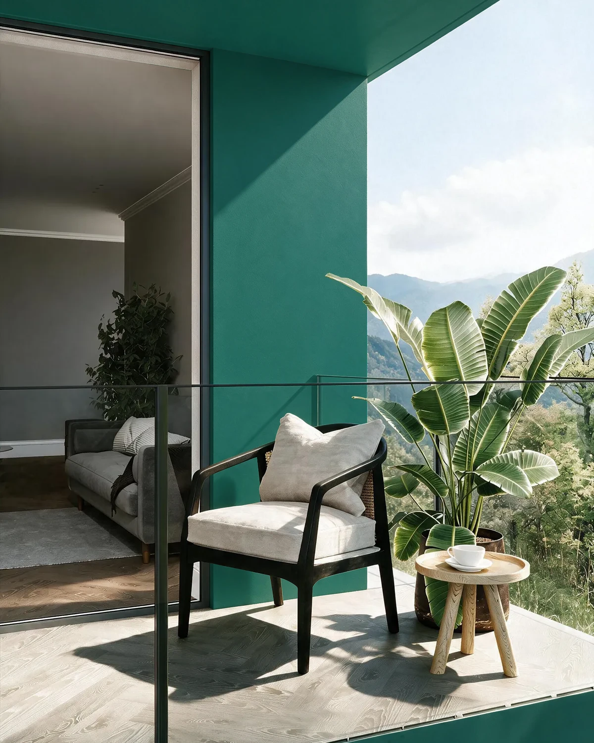 Nippon Paint's GREEN ACADEMY color on a beautifully decorated wall.