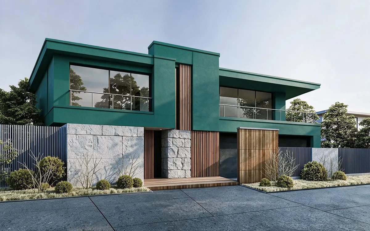 Nippon Paint's GREEN ACADEMY color on different wall surfaces.