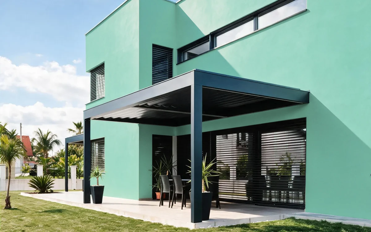 Nippon Paint's GREEN GATES color on different wall surfaces.
