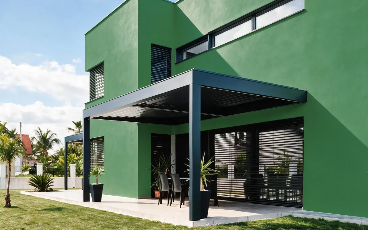 Nippon Paint's GREEN GUST color on different wall surfaces.