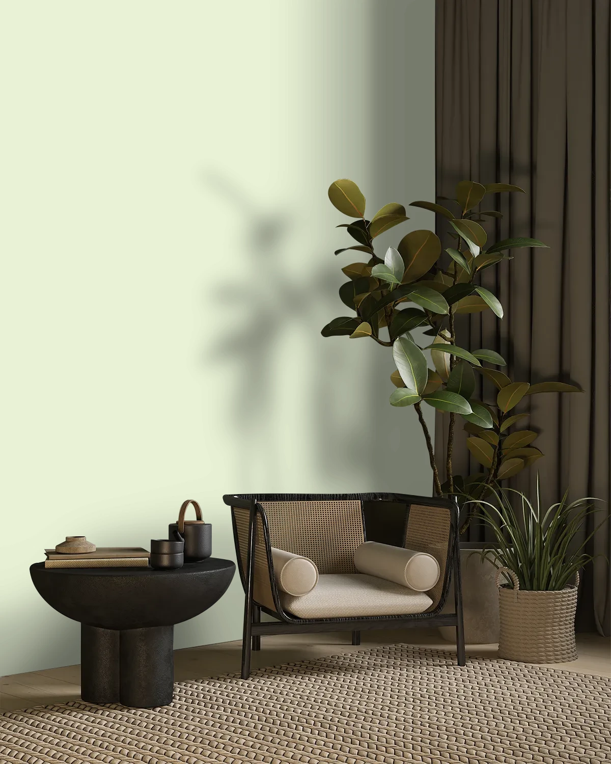 Nippon Paint's GREEN PASS color on a beautifully decorated wall.